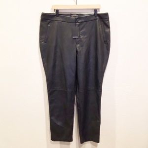 Eloquii Black Faux Leather Pants Sz 16